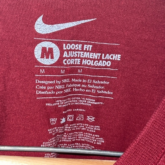 Nike Sporting Excellence Since 1972 Maroon / Burgundy Loose Fit 100% Cotton T - Picture 4 of 5